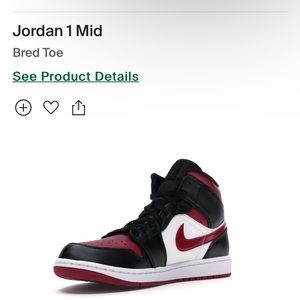 Jordan 1 mid bred toe